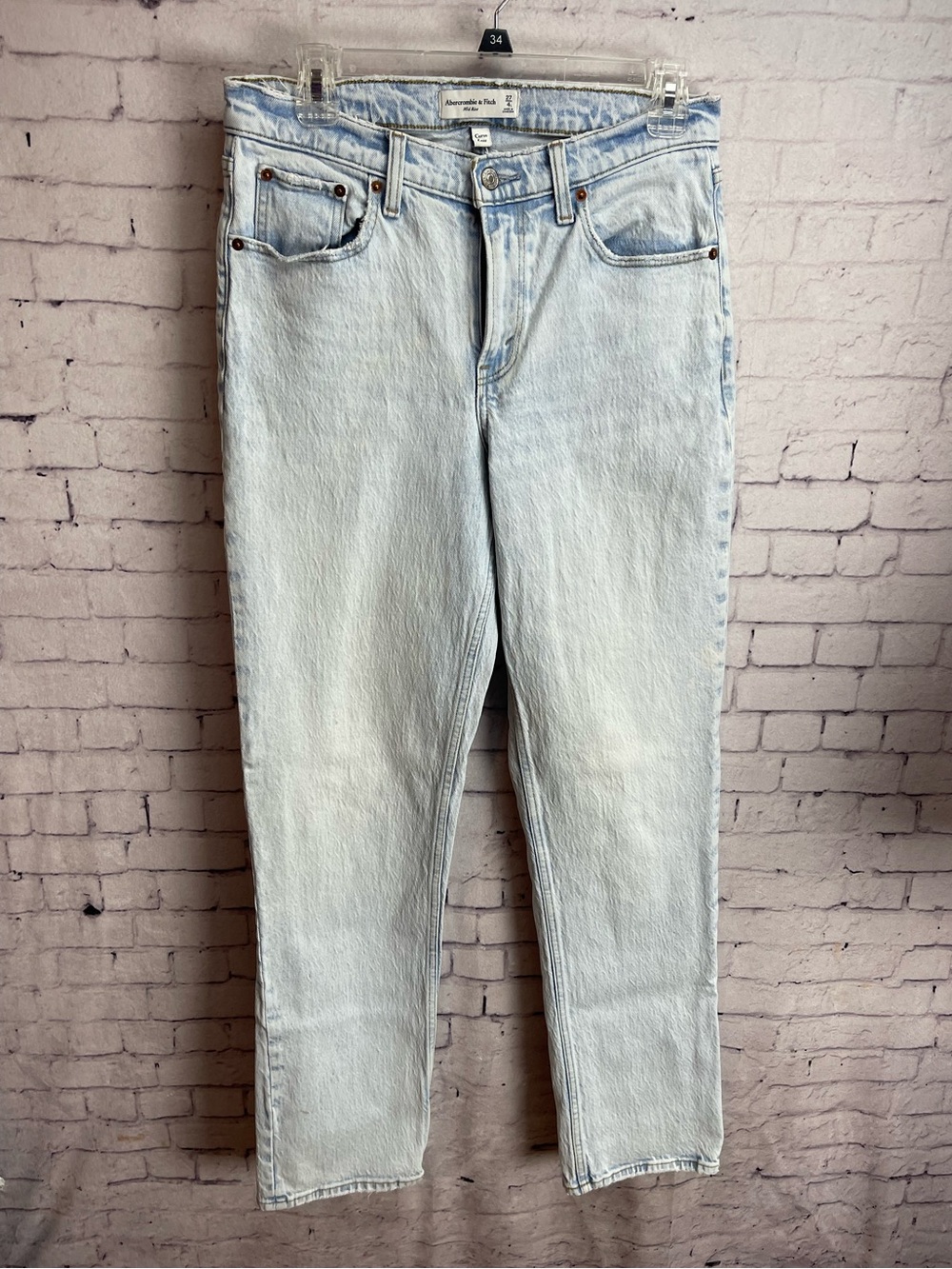 Abercrombie and fitch mid rise light wash jeans size 27 or 4L